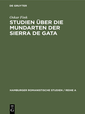cover image of Studien über die Mundarten der Sierra de Gata